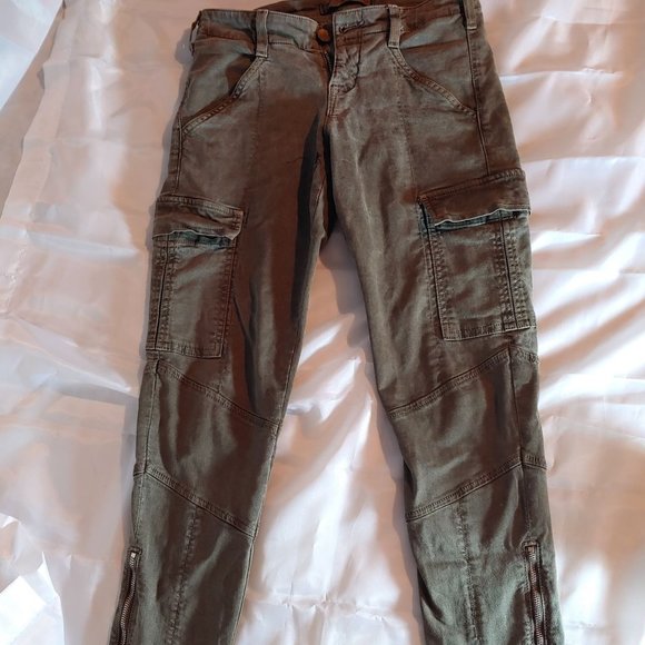 J Brand grunge army green cargo skinny jeans - Picture 4 of 8